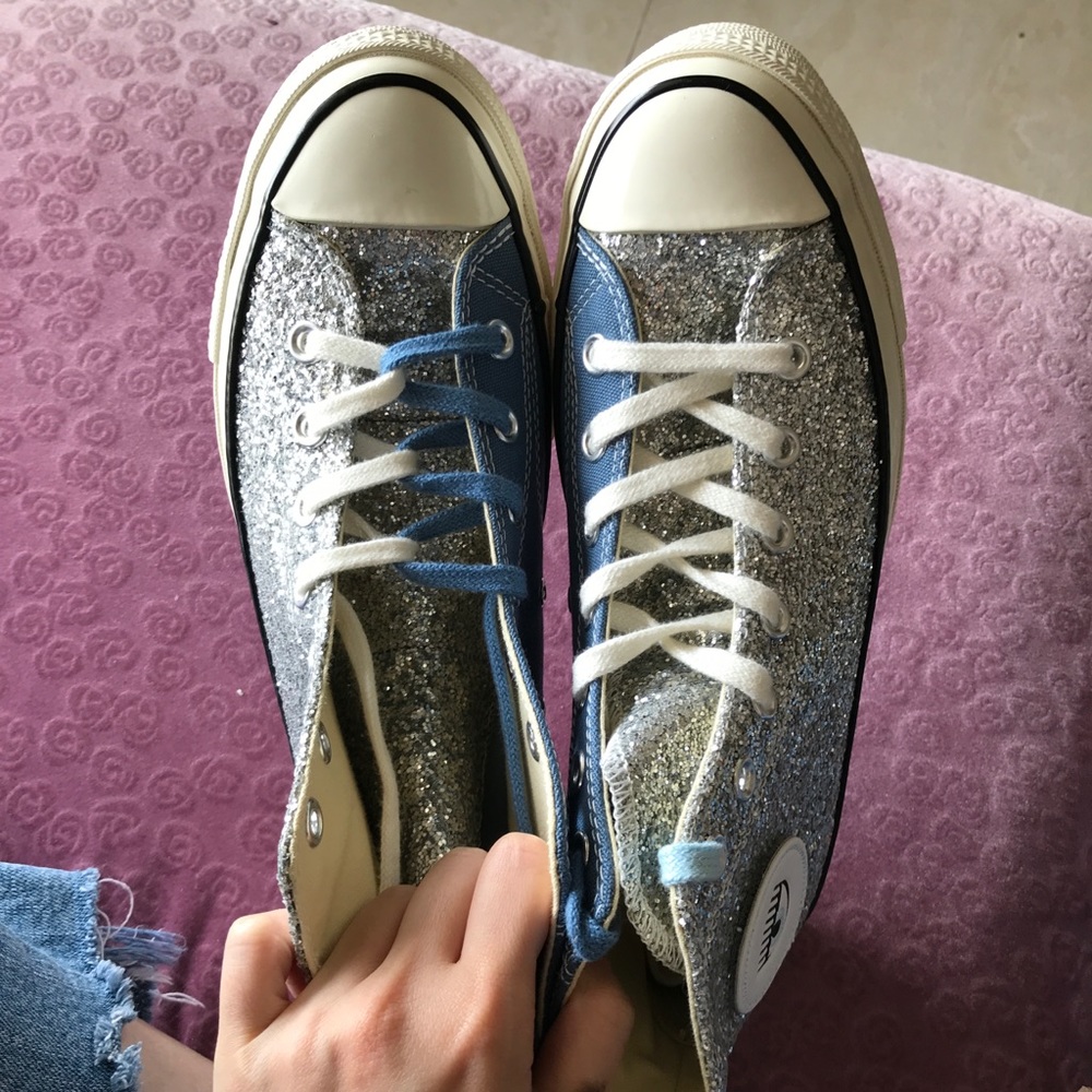 💙Converse x Chiara Glitter Canvas High Top - Blue